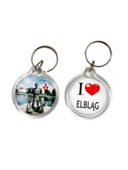 Brelok dwustronny Elbląg okrągły akryl