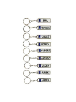 Brelok dwustronny z imieniem 10 cm x 1,5 cm