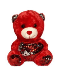Czerwony Pluszowy Miś z Cekinowym Sercem