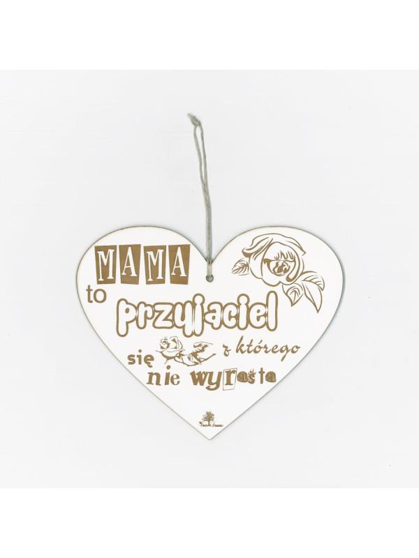 Drewniane serce dla mamy 15,5x12cm