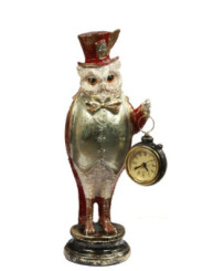 Figurka sowa z zegarkiem