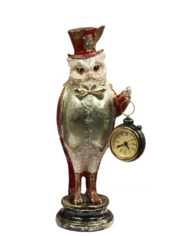 Figurka sowa z zegarkiem