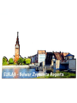 Magnes drewniany Elbląg ,,Bulwar Zygmunta Augusta" 10 cm x 6 cm