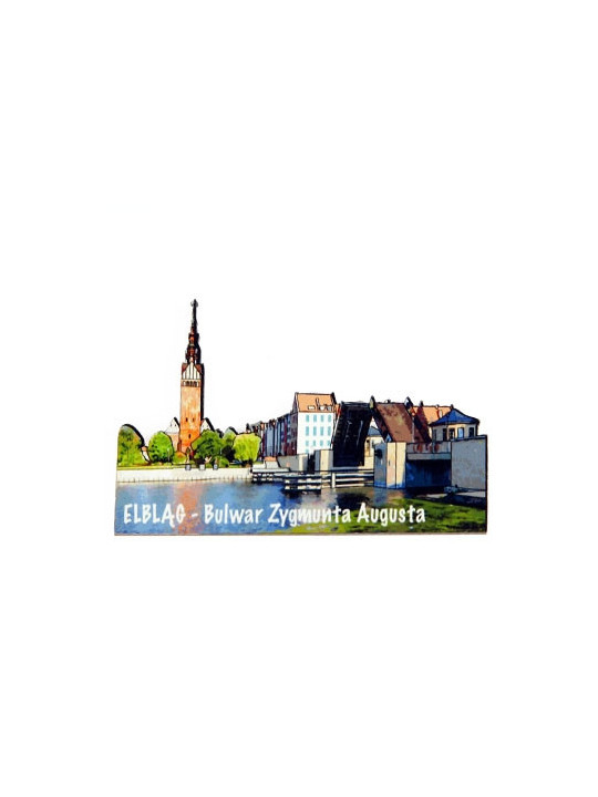 Magnes drewniany Elbląg ,,Bulwar Zygmunta Augusta" 10 cm x 6 cm