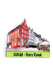 Magnes drewniany Elbląg ,,Stary Rynek" 8,5 cm x 6,5 cm