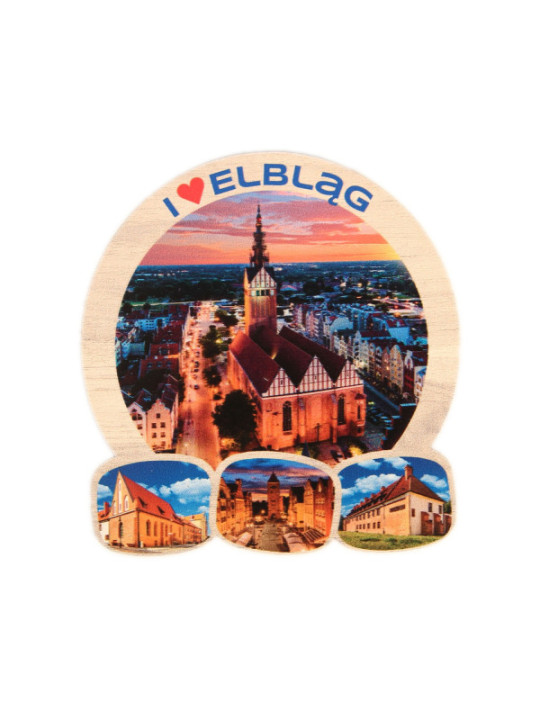 Magnes drewniany Ilove Elbląg 8 cm x 7 cm