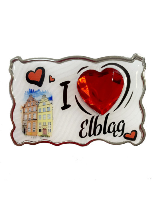 Magnes I love Elbląg ♥ 9 cm x 5 cm