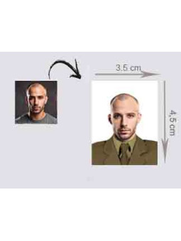 Zdjęcia wojskowe Wstawienie w mundur na wprost 3,5x 4,5 cm