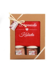 Zestaw prezentowy ręcznik - Wspaniała Kobieta+sól himalajska+płatki róż