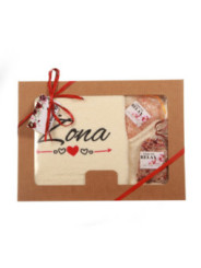 Zestaw prezentowy ręcznik Żona+ sól himalajska z płatkami