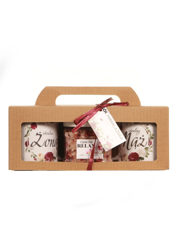 Zestaw prezentowy Żona - Mąż kubek z solą himalajską