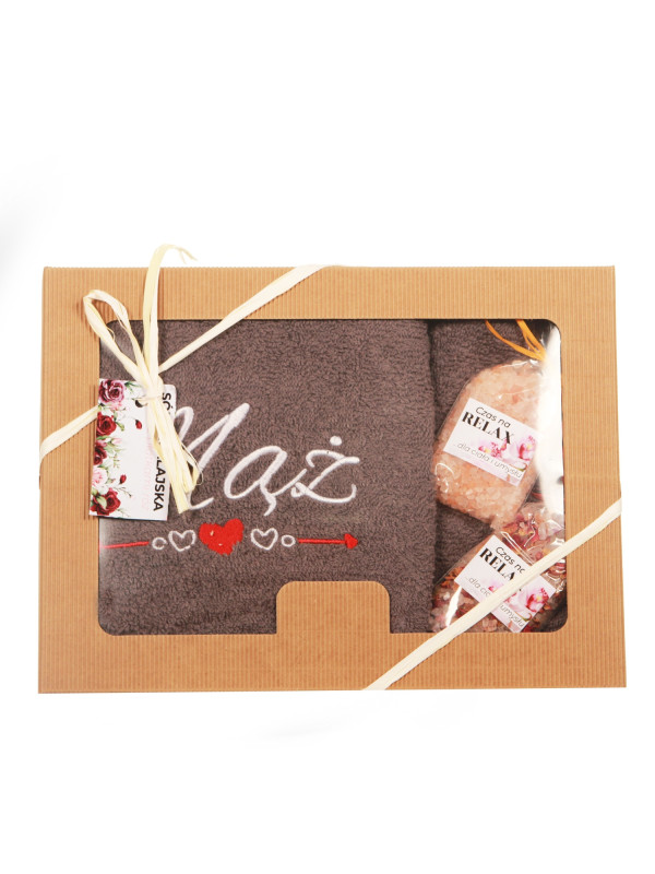 Zestaw upominowy ręcznik Mąz + sól himalajska