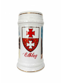 Kufel Biały Pamiątka z Elbląga