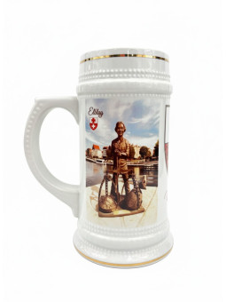 Kufel Biały Pamiątka z Elbląga