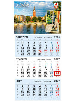 Kalendarz trójdzielny Elbląg 2027