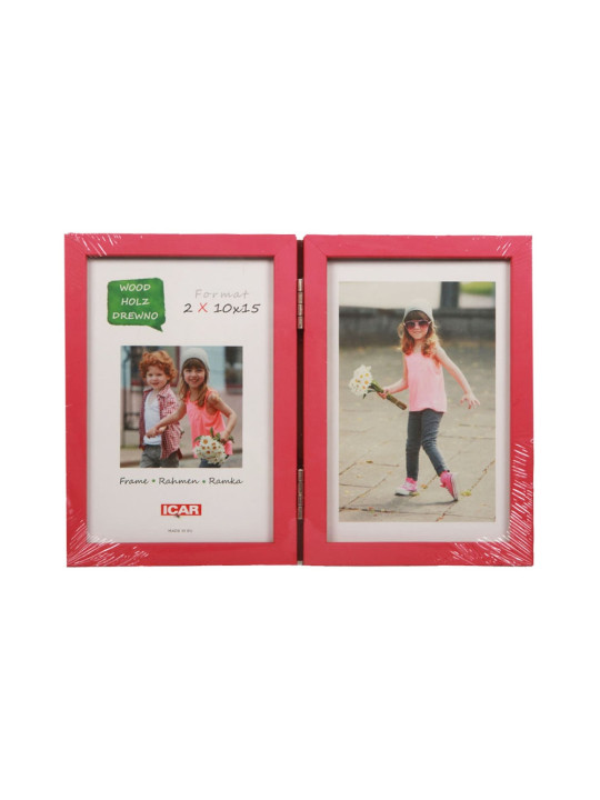 Podwójna ramka na zdjęcia 10x15 różowa